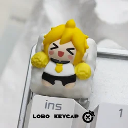 Kawaii Vocaloid Anime Character Keycap - Miku Rin Len Twins Design (Len)