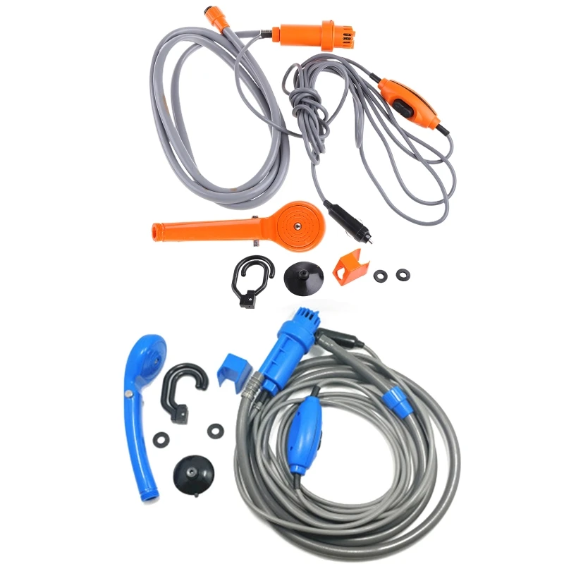 

12V Travel Bike Car Washing for Head Hose Water Portable Camping Shower Travel Shower Watering Shower for Outdo D5QD