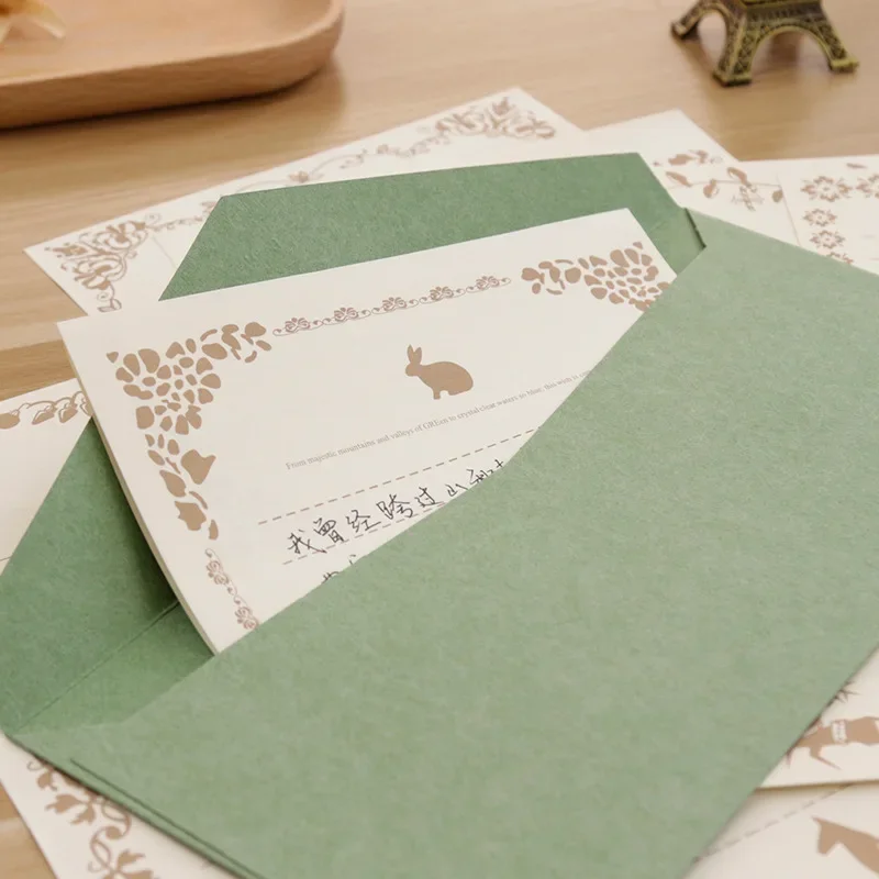 10ks vintage kraftového papír dopis vycpávky retro psaní papír pro obálek svatební pozvání dopis sada papírnictví úřad zásoby