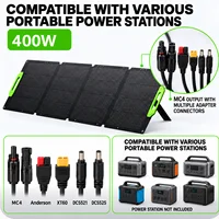 Panneau solaire pliable de 400 W, module solaire monocristallin avec un rendement de 23 %, revêtement ETFE et indice de protection IP67, idéal pour les centrales électriques portables, le camping et les véhicules de loisirs. 6