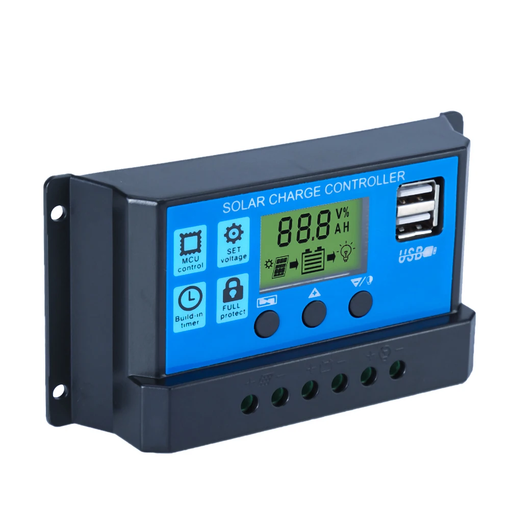 

PWM solar charge controller 12V/24V Rated Voltage 10A 20A 30A 40A 50A 60A LCD display solar panel controller