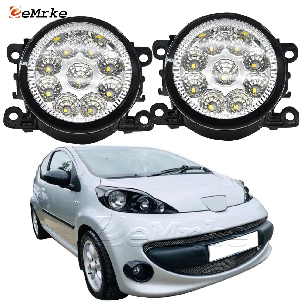 Светодиодный ная противотуманная фара DRL для Peugeot 107 не подходит для моделей XS 2005-2012 H11 12 В Галогенные Противотуманные фары в сборе 2 шт. автостайлинг
