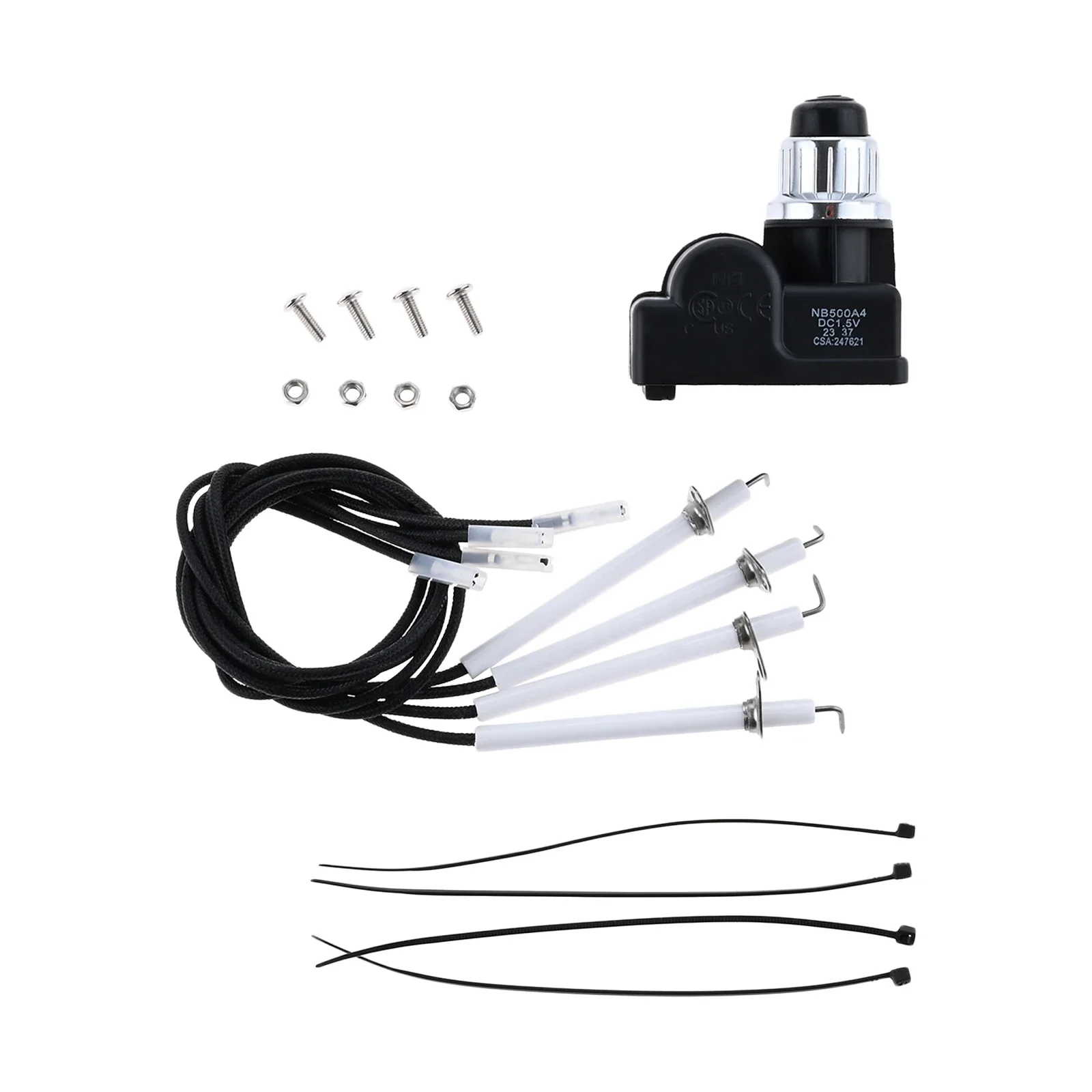 Igniter NB500A4 Tool Part Replacement Fit for M.C BBQ Gas Grill 4 Outlet AA Battery Spark Generator Push Button Ignitor Assembly