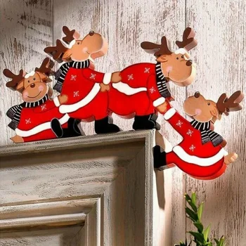 Christmas Door Wood Decoration No Fade Home Decoration for Door Frame Decoration 1