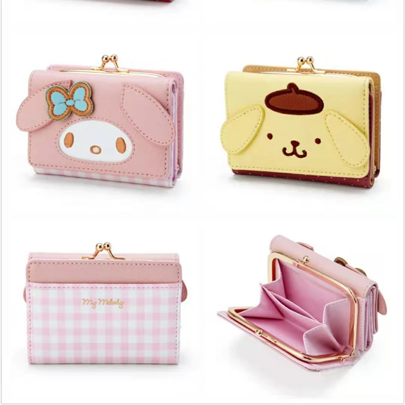 Wallet Keychains Sanrio Hello Kitty My Melody Kuromi Cinnamoroll PU Leather