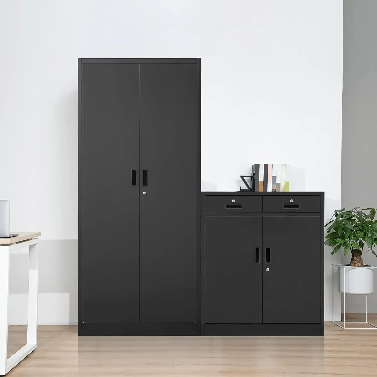 Buy Black Etal Storage Cabinet Locking Steel Storage Cabinet With 2 Doors, Lockable Etal - View #13