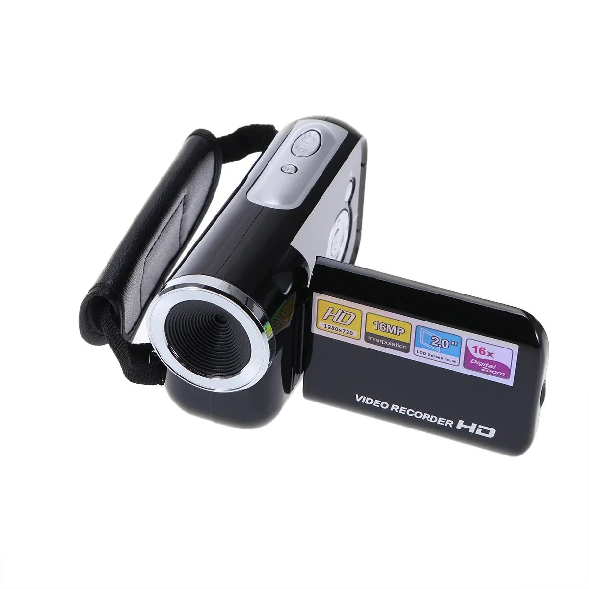 Mini Videocamera Dv Videocamera Portatile 16 Milioni Di Pixel Fotocamera Digitale Led Flash Zoom Digitale 20 Pollici (Nero) Fotocamere