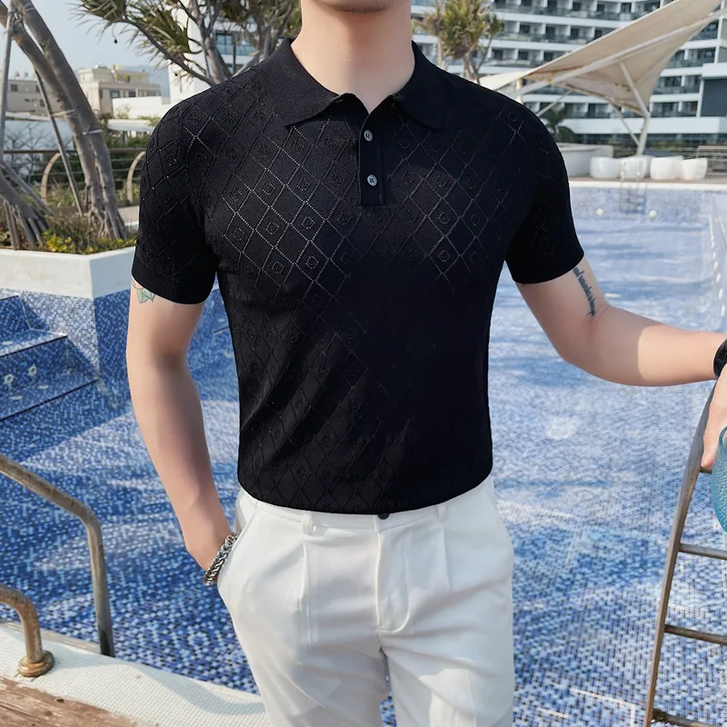 Short Sleeve Knitted Polo Shirt