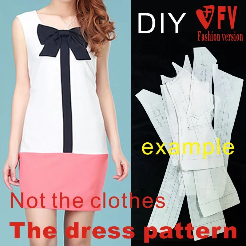 Clothing DIY The dress Dresses Sewing Pattern cutting drawing Women's Dress Sewing Template BLQ-53