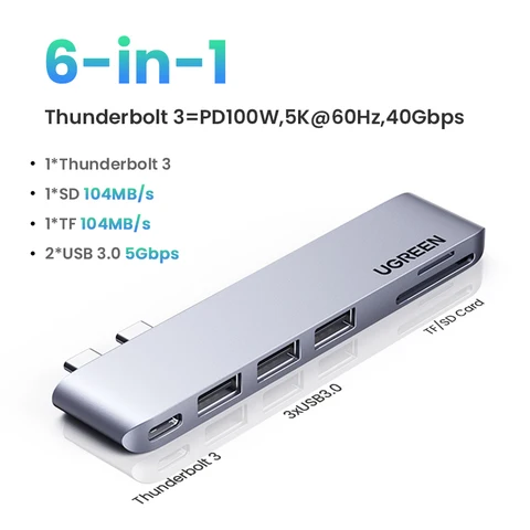 USB Type C HUB Dual USB-C to HDMI RJ45 USB PD 3.0 SD for MacBook Pro Air Adapter Thunderbolt 3 Dock USB C 3.1 Type-C HUB