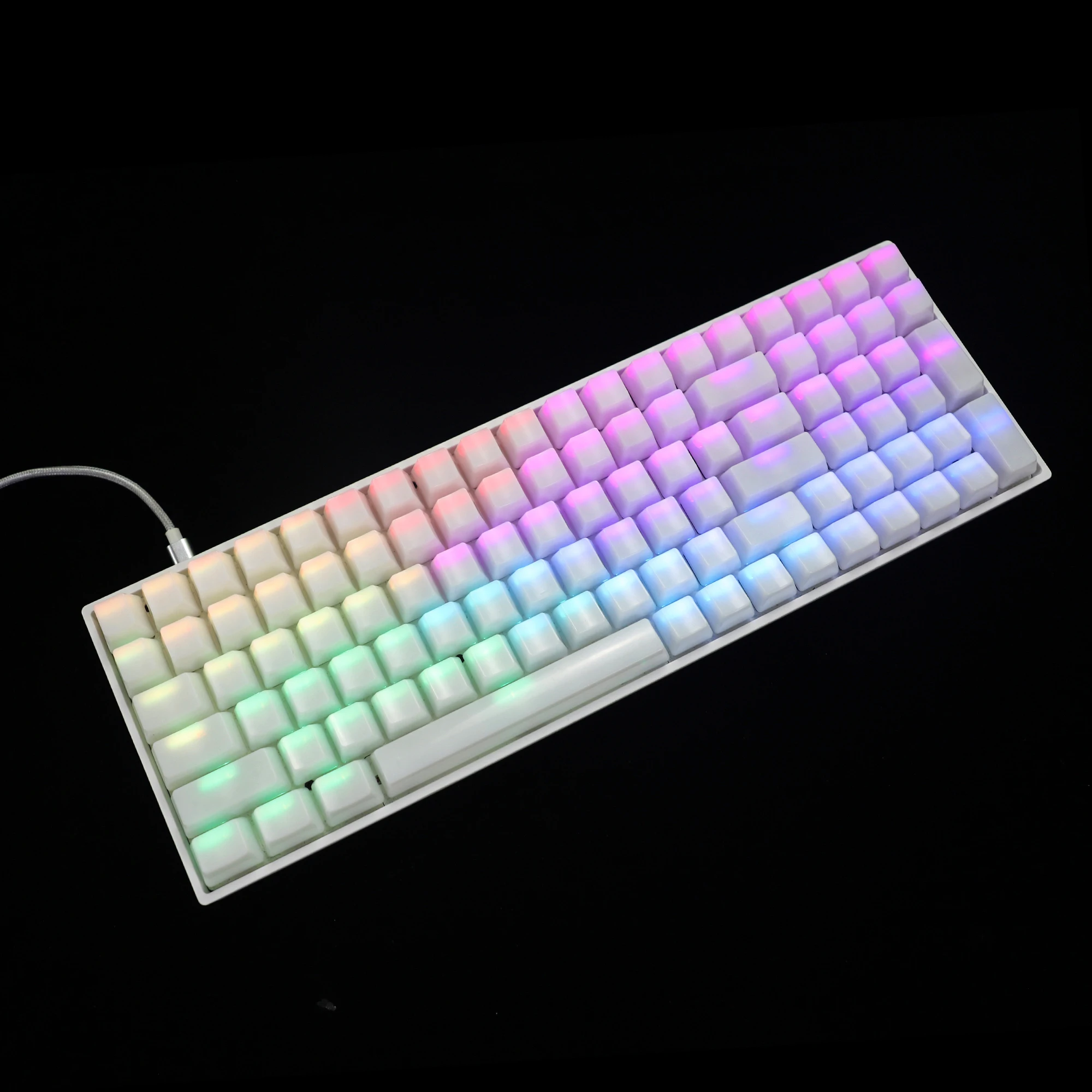 Brilho Branco do Perfil do Oem da Névoa do Leite Através de Keycap 120 Chaves Abs Ansi Iso 1.5 mm Teclado Mecânico do mx Rgb Gk61 96 84 68 108 87