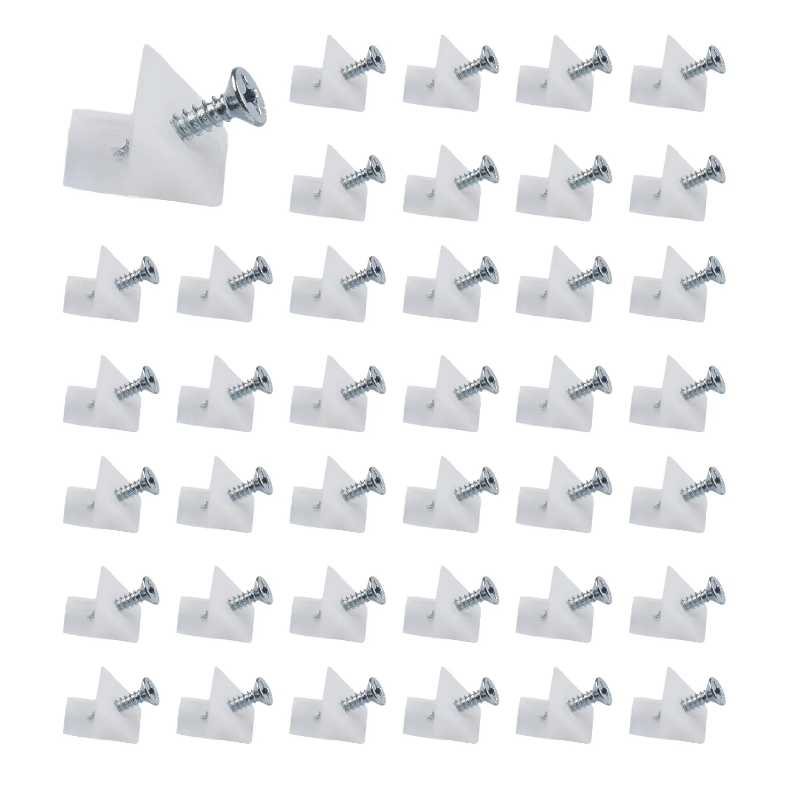 100 Pcs Furniture Mending Wedges Drawer Bottom Sagging Repair Fix Plastic Corner Bracket With Self-tapping Screws