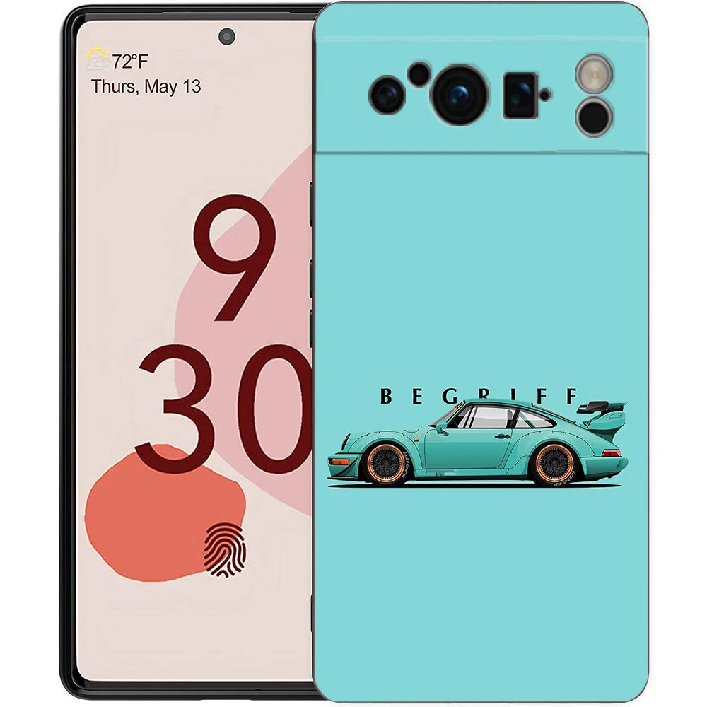 Tokyo Drift Sports Car Phone Case - Shockproof Soft Black TPU Shell