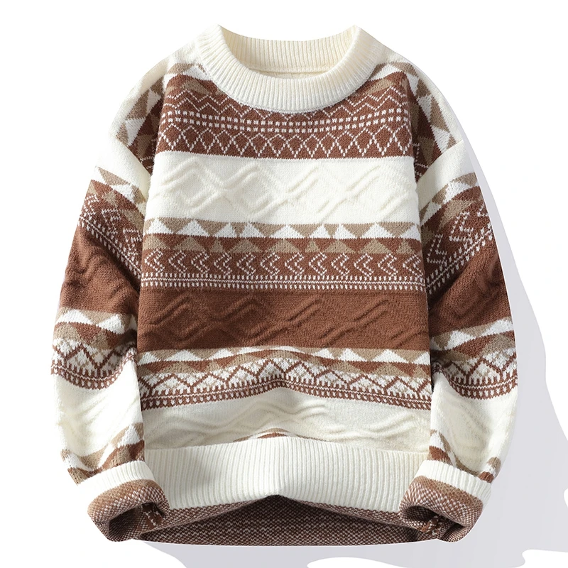 thumbnail image 1 of Suéter de cachemira de lujo de alta gama para otoño e invierno, suéteres coreanos Harajuku para hombre, suéteres gruesos y cálidos para Navidad para hombre, 1 of 4