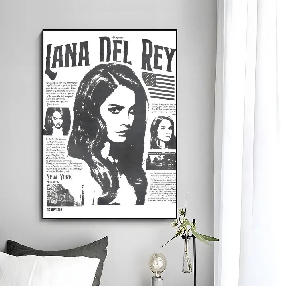 1 Stück L-Lana D-Del Rey Sänger-Poster, HD-Kunst, selbstklebende Wanddekoration, wasserfest, für Zuhause, Schlafzimmer, Bar, ästhetische Dekoration – Detail 18