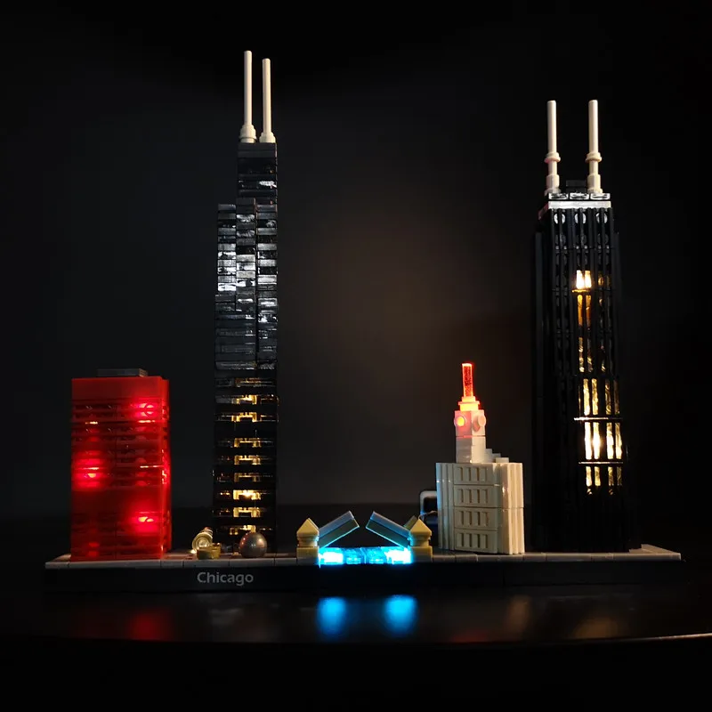 No Model LED Light Kit for Chicago Skyline Model Architecture 21033