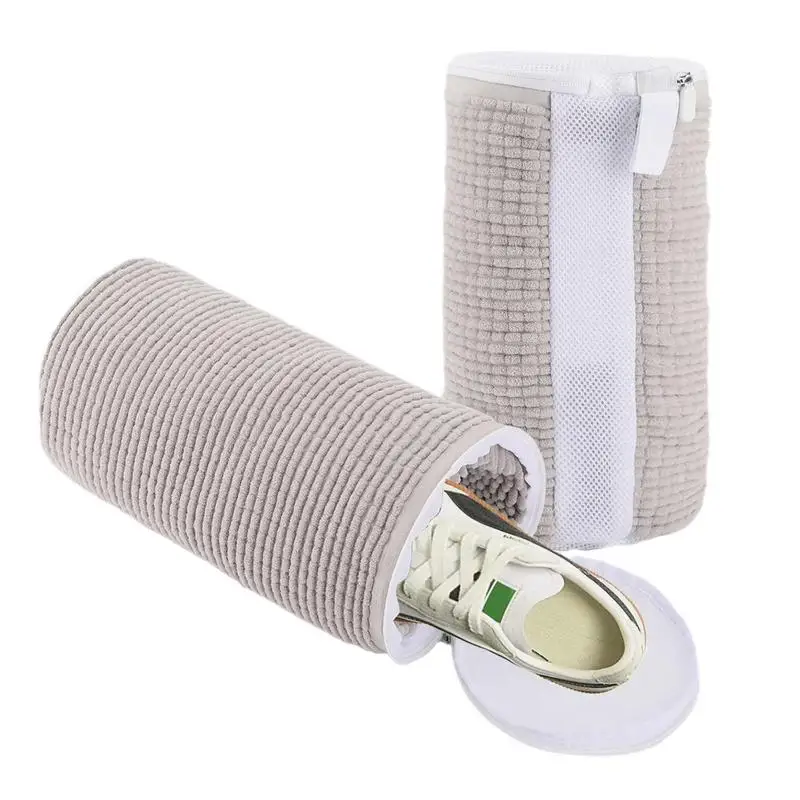 

Shoe Bag Portable Fluffy Fiber Sneaker Laundry Bags With Durable Zipper Shoe Storage Bag For shoes Machine Washing Home Storage