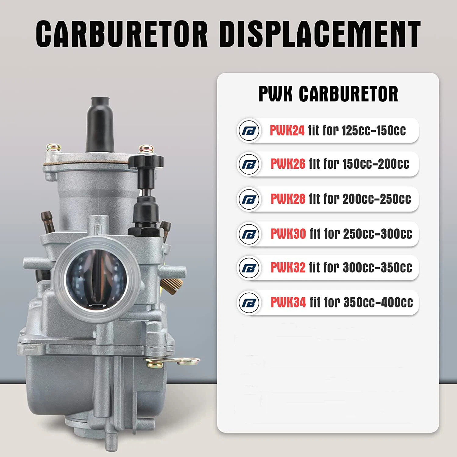 Carburateur Polini PWK 26 sans Powerjet, universel moteur compétition