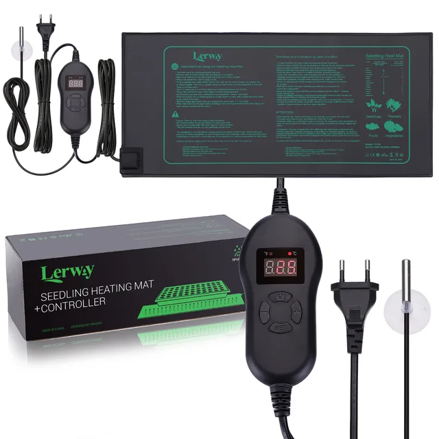 A Lerway Fűtőszőnyeg Termosztáttal Támogatja Csírázó Növények Növekedésének Hőmérsékletét, 21Wat 220 V, 25,4 Cm*50,8 Cm