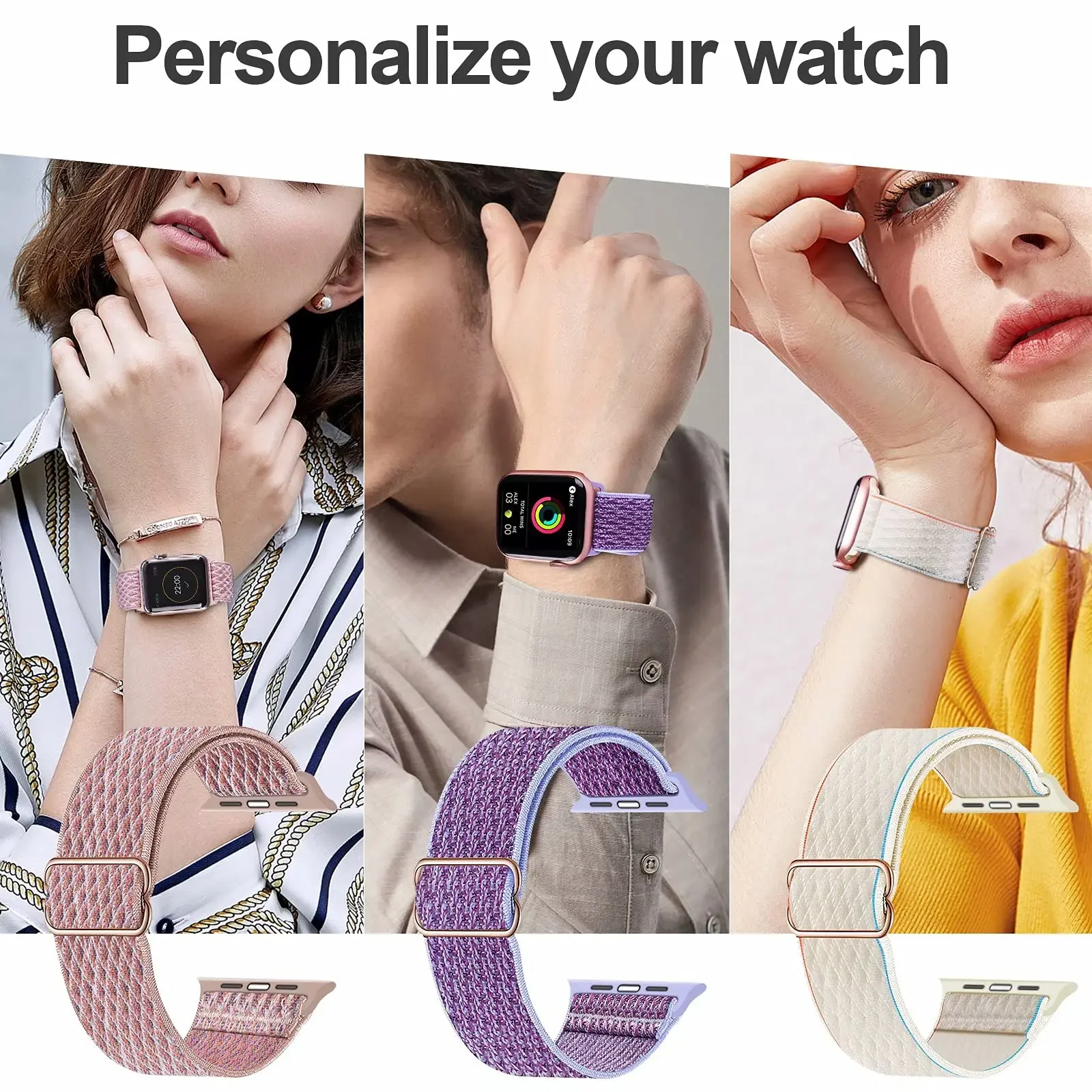 Bohemian Elastic Nylon Watch Band Strap