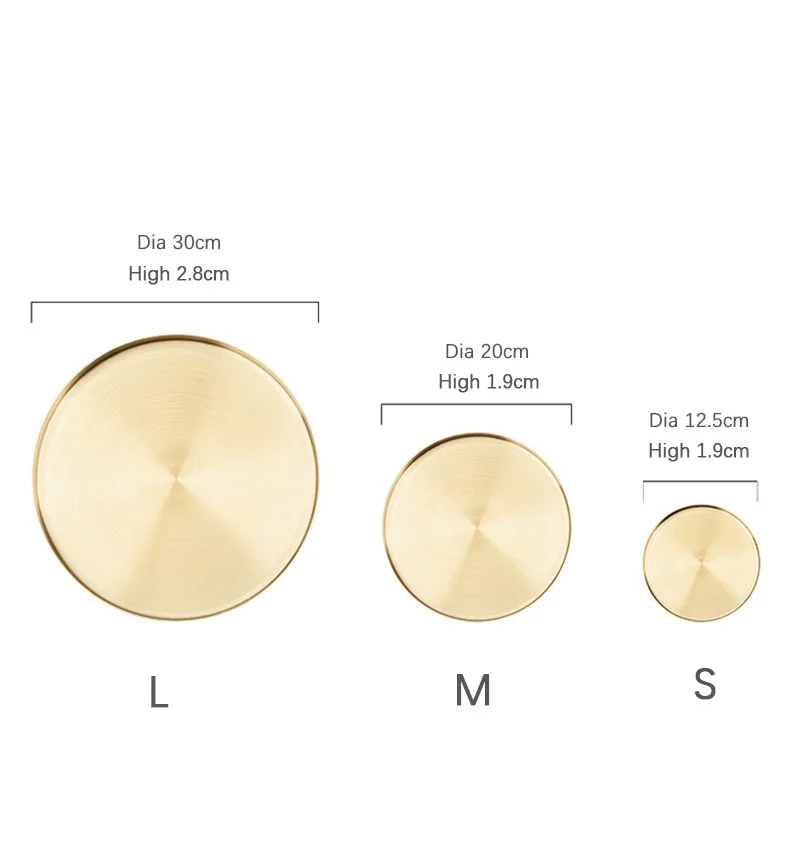 Storage Tray Kitchen Tray Jewelry Storage Tray Home Decor Golden Storage Tray Round Jewelry Desktop Display Plate Retro Kitchen Dinner Plate Golden Scissors Kitchen Organizer