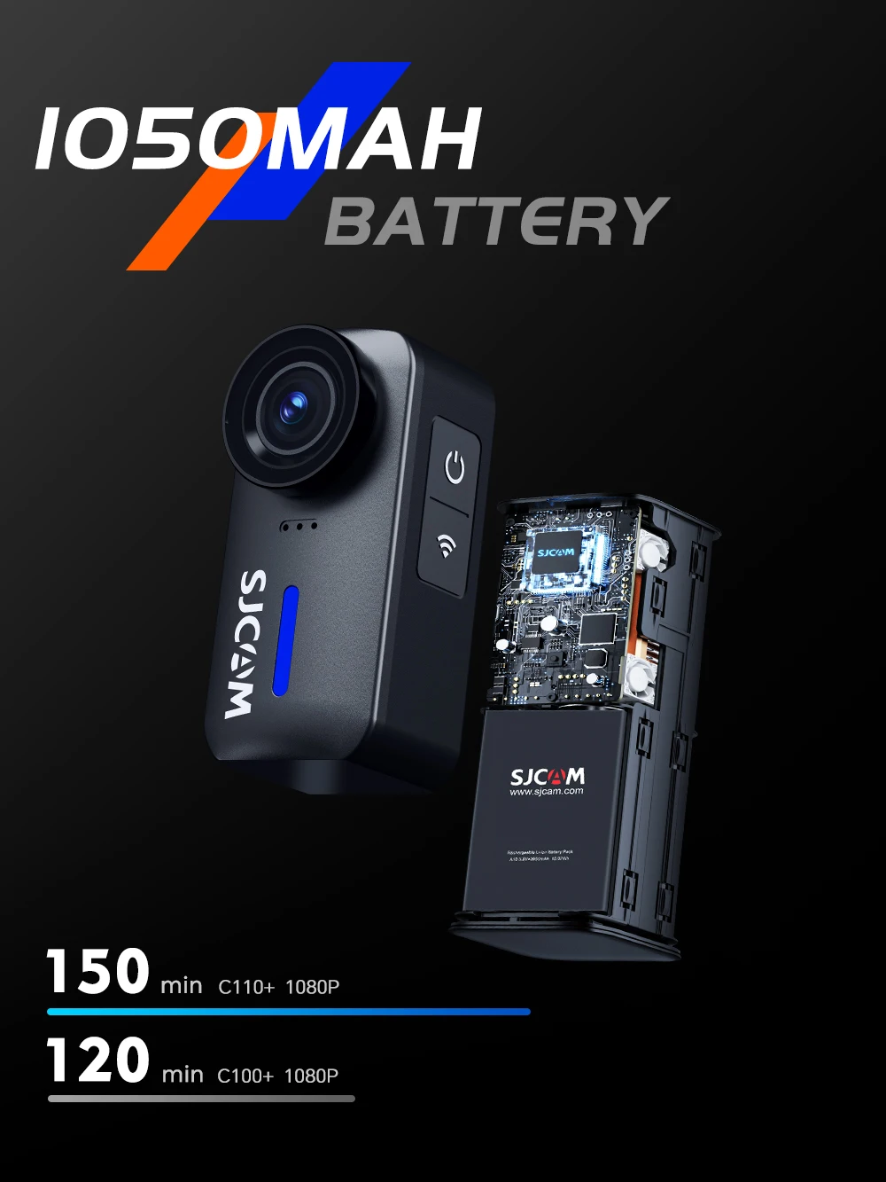 SJCAM C110+ 4K30fps Action Camera 6-Axis GYRO Flash Explosion WiFi Remote 1050mAh Sports DV Portable Helmet Motorcycles 2