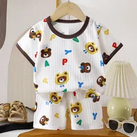 Ensemble de vêtements pour enfants, 2 pièces, T-shirt, costume d'été en coton, Short pour filles, vêtements pour bébés garçons, manches courtes, nouvelle collection 3