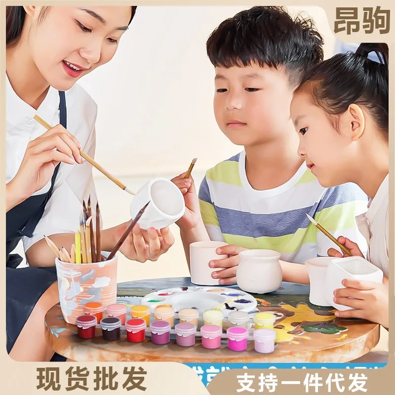 

Water Powder Paint Set For Children'S Kindergarten Washable Painting Tools Set With 24 Color Watercolor Acrylic Paint Complete S