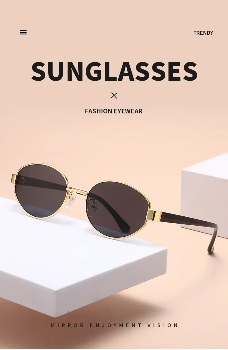2025 New Oval Frame Sunglasses Men Women Trendy UV400 Sun Glasses Eyewear Outdoor Driving Sports Punk Goggle Shades for Male