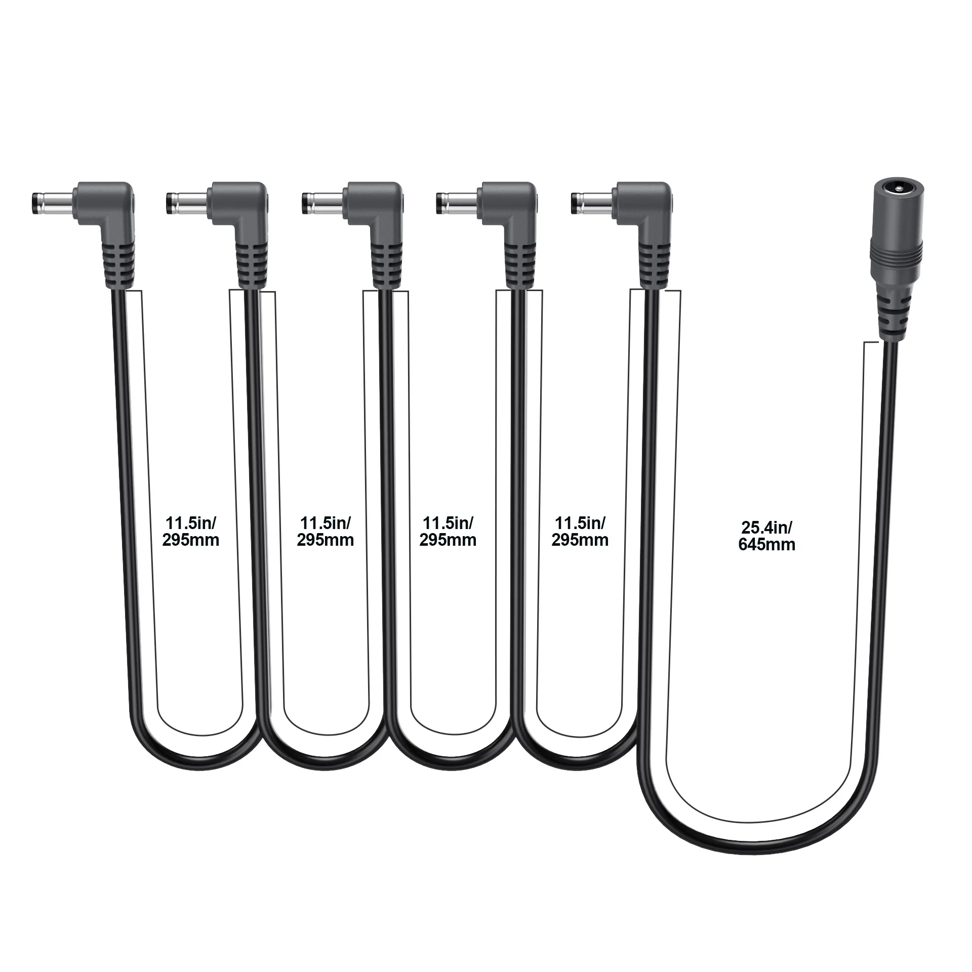 Daisy Chain Kabel 1 auf 2 3 5 6 8 10 Wege Gitarreneffektpedal Zubehör 9 V DC Adapterstecker Netzkabel – Detail 15