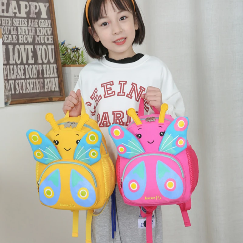 Fashionable Girls Princess Kindergarten Backpack Cute Butterfly Children School Backpack Cartoon Lightweight Kids Shoulder Bag