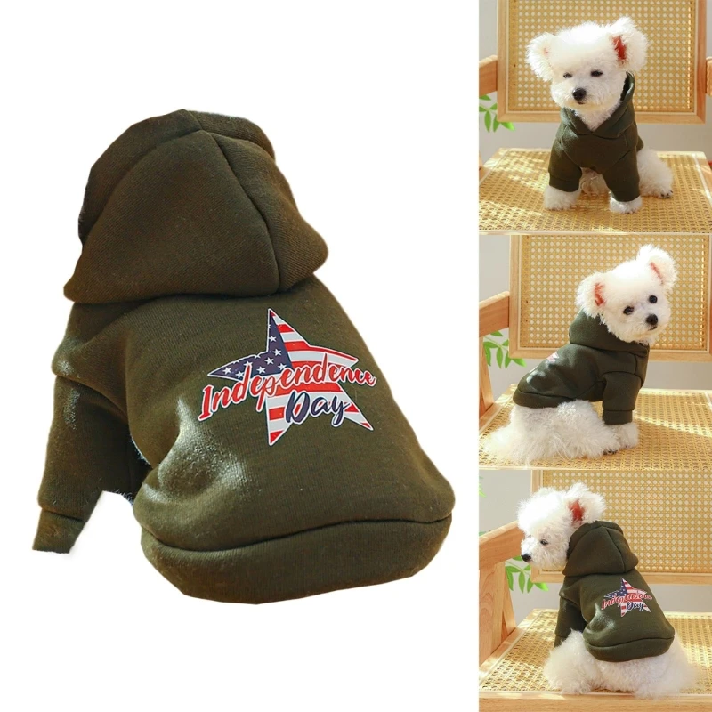 K92A Hooded Dogs Coat Puppies Clothes for Toy Breeds Dogs Small
