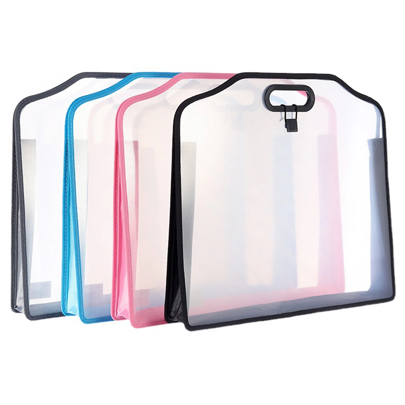 2pcs Thickened A3 Art Portfolio With Handles 3d Transparent File Bag Container Large-capacity Album Storage Pouch Dropship