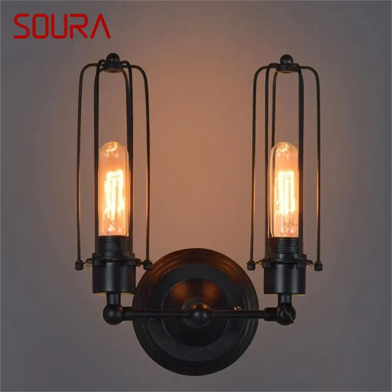 

SOURA Classical Wall Lamp Indoor LED Industrial Retro Fixtures Lighting Loft Simple Design Sconce