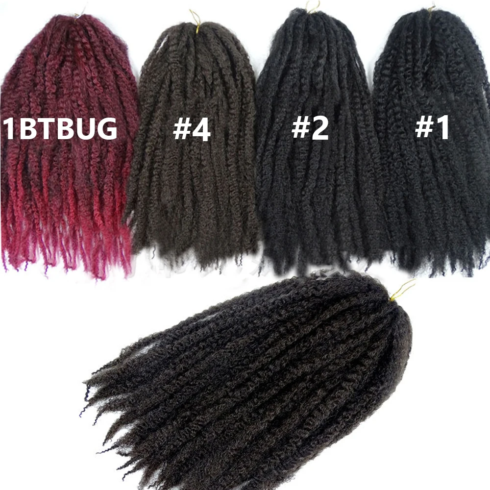 Twist Braiding Hair Synthetic Marley Braid Hairs 18'' Crochet Braids Marley Twist Braiding Hairs Afro Kinky Curly Hair Extension 4