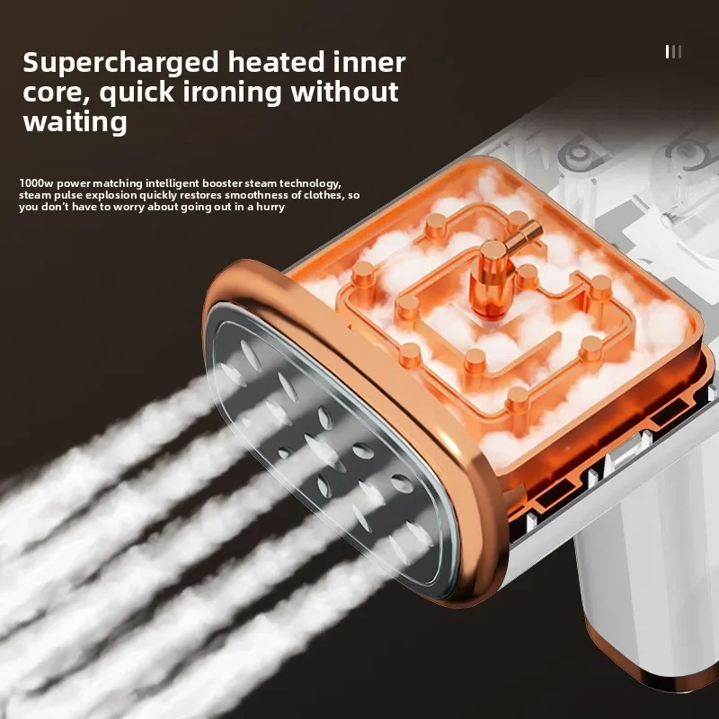 Description Picture 3 of itemHandheld Steam Hanging Iron Foldable Handle 1000W Fast Heating Iron Portable Dormitory Travel Travel Ironing Clothes Steam Brush