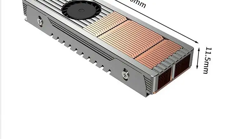 M.2 NVME SSD Cooler Built in High Speed Fan Hard Drive Radiator Cooling Vest 228