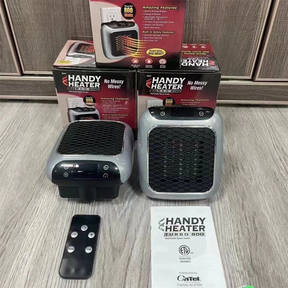 800W Portable Electric Heater Plug In Wall Home Fan Heater With Remote  Control Mini Household Radiator Warmer For Room Office - AliExpress
