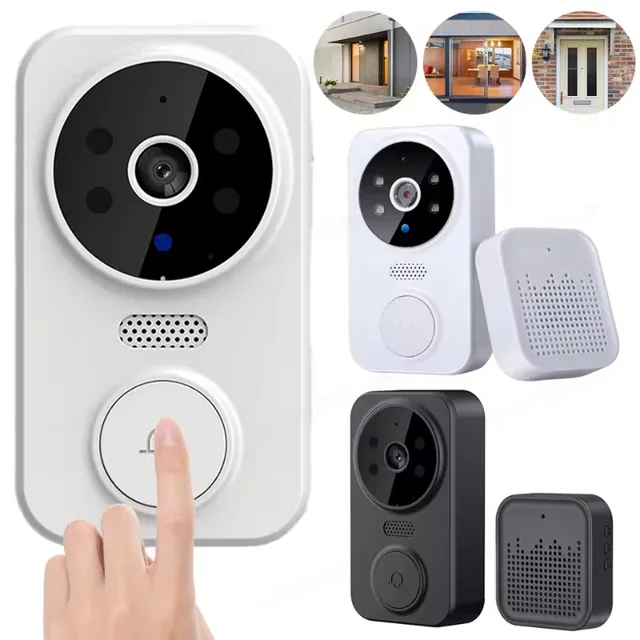 WiFi Smart Audio Doorbell Camera 2-Way Audio Wireless Visual Intercom Doorbell with Remote Monitor Indoor Outdoor Surveillance 1