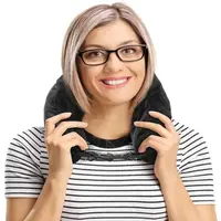 New Lycra Fabric Fillable Travel Neck Pillow Carry Portable Waterproof Stuffable Neck Ultra Soft Fuzz Pillowcase Storage Bag 1