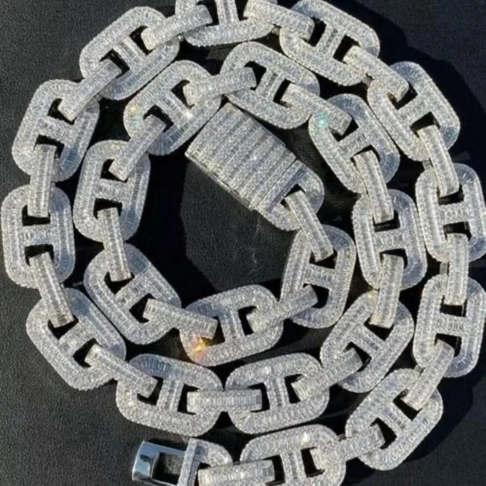 

HipHop Full Iced Out Cubic Zirconia 15mm Cuban Chaim Necklace Rectangle 5A CZ Lock Pin Link Chain Necklaces Men Women Jewelry