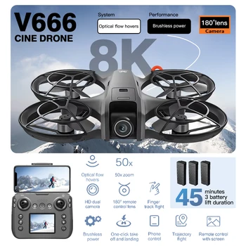 Drone Professionale V666 Originale con WIFI 5G, Evitamento Ostacoli, Motore Brushless, Modalità Altitudine e Headless, Quadricottero RC FPV Giocattolo