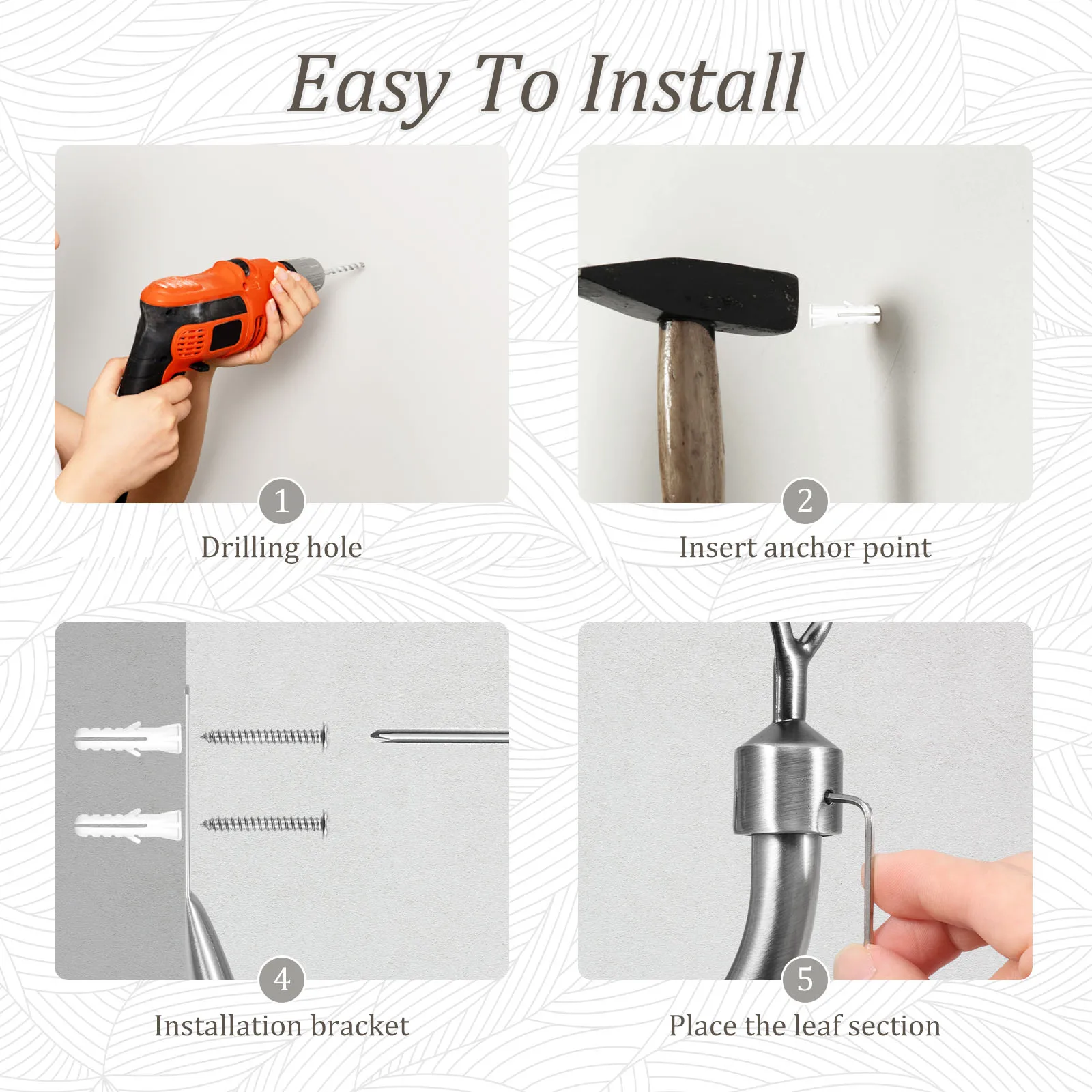 2 Pcs Curtain Holders Wall Mounted Curtain Tiebacks with Screws Decor Curtain Side Hooks for Living Room Bedroom Home Decoration