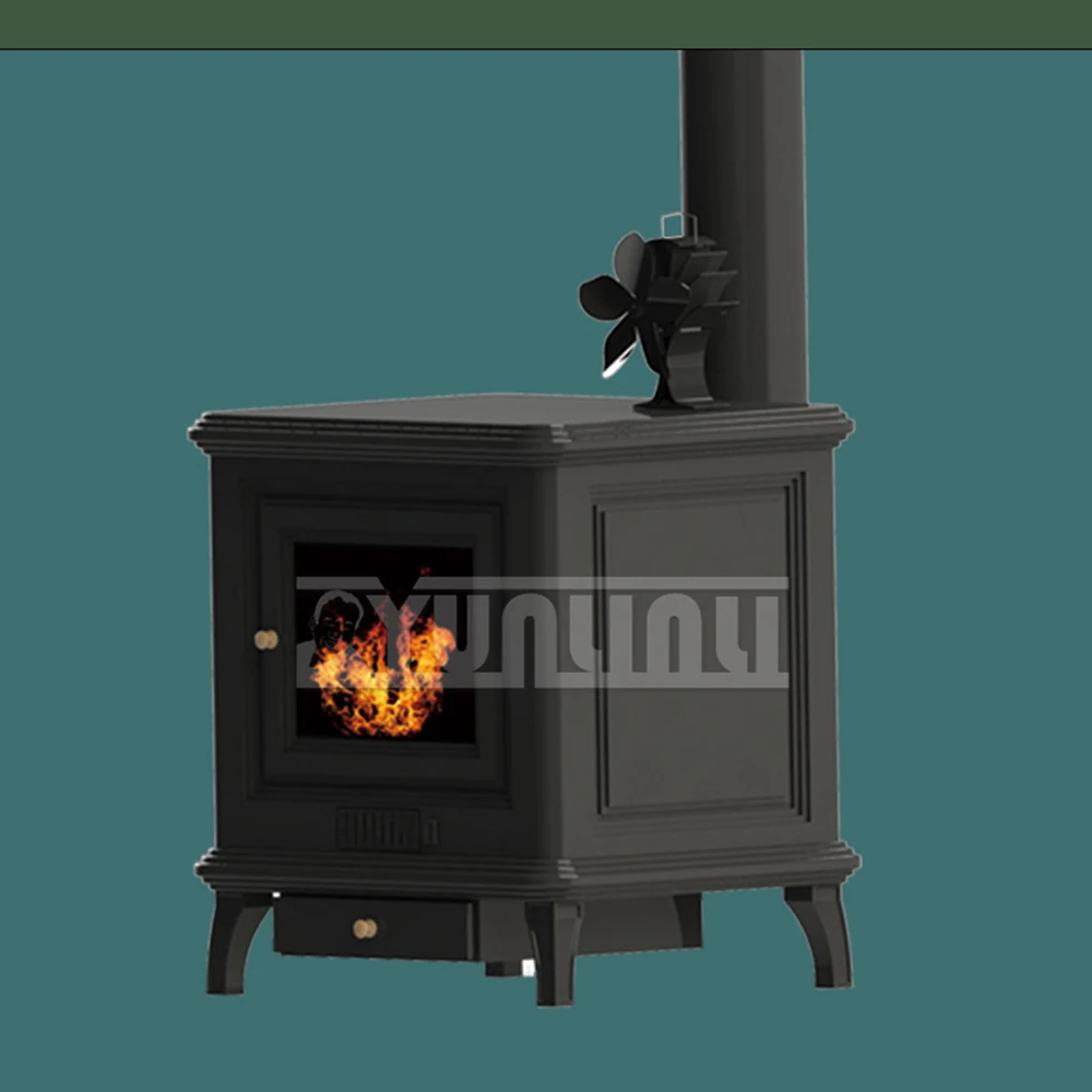 Thermal power fireplace fan 5 Blades Heat Powered Stove Fan,Fan Heater Tool Efficient Heat Distribution
