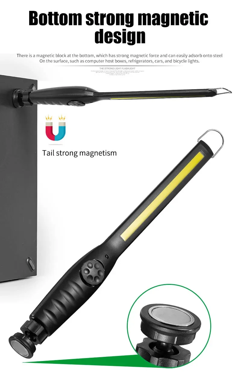 Description Picture 6 of itemCOB Portable LED Work Lights Cordless Magnetic LED Work Lamp Inspection Lights for Car Repair, Home, Garage, Emergency
