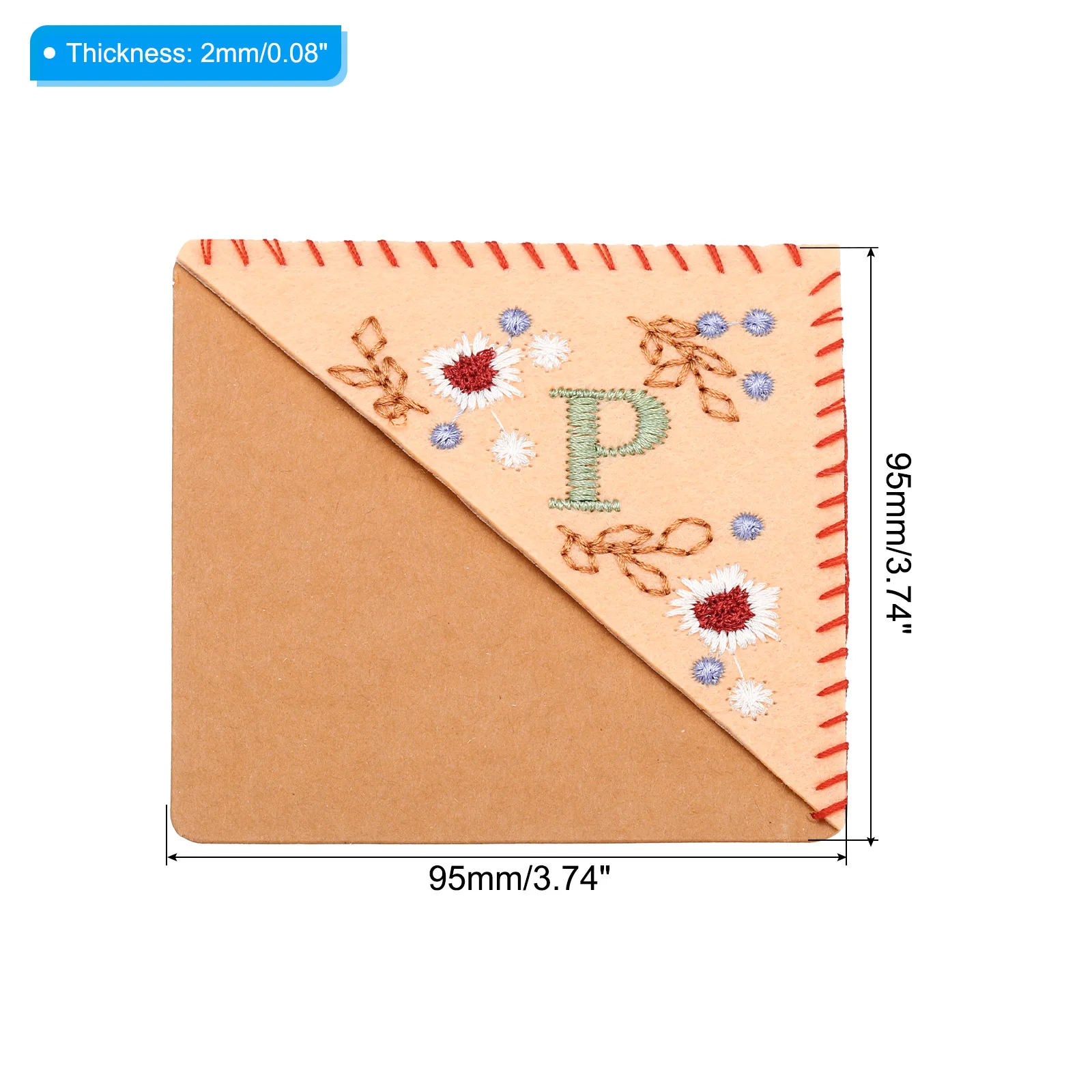 מותאם אישית רקום יד רקום פרח חמודים מורגש ספר משולש סימן דף סימון עבור נשים גברים