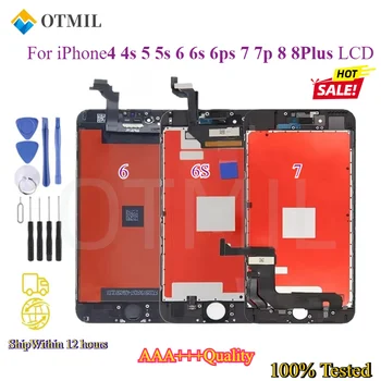 Schermo di grado AAA +++ per iPhone 6 7 8 Plus LCD con perfetto gruppo digitalizzatore 3D Touch per iPhone 4 4s 5 5S +Strumenti