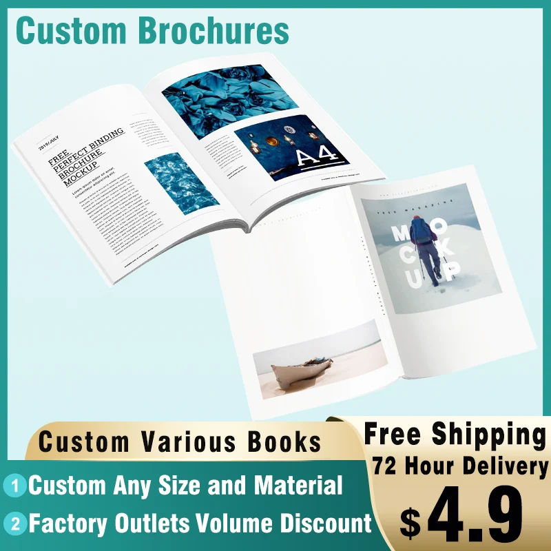 

Custom Books Brochure with Your Logo Customize Full Color Catalogue Flyer Hard Soft Cover for Publisher Advertising Promotion