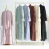 2/3 Pieces Sets Eid Ramadan Muslim Women Open Abaya Kimono Maxi Dress Hijab Dubai Islam Arab Robe Kaftan Jalabiya Caftan Kebaya