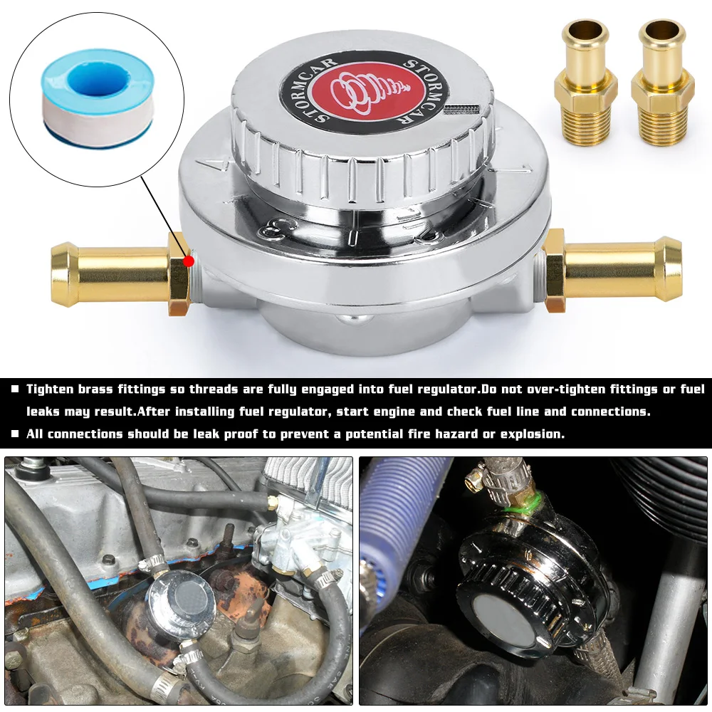 Универсальный карбюратор 1,5-5 Psi, ручной регулируемый топливный насос Carb 516 дюйма (8 мм) 38 дюйма (10 мм), регулятор давления топливной линии (art.: 7a6857582) - 7a6857582